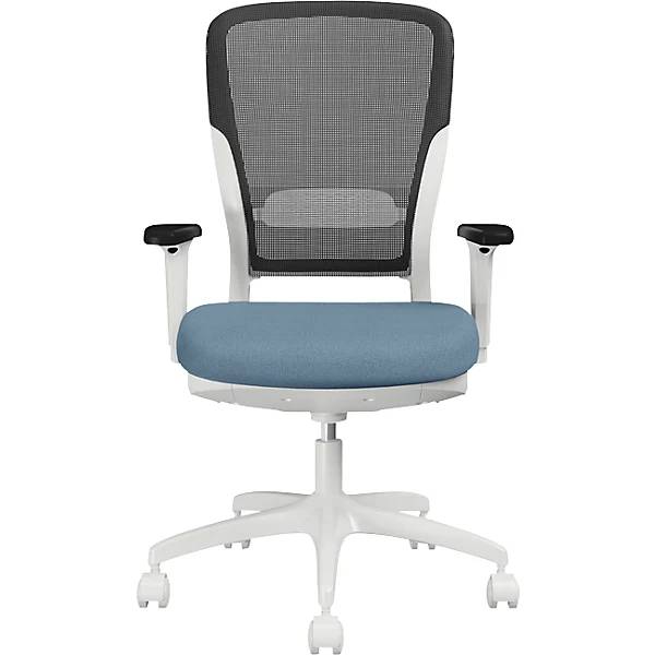 Bürostuhl MOTION Netzrückenlehne weiß hellblau. TAKKT Industrial & Packaging GmbH 82901649-1