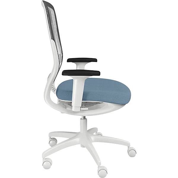 Bürostuhl MOTION Netzrückenlehne weiß hellblau. TAKKT Industrial & Packaging GmbH 82901649-2
