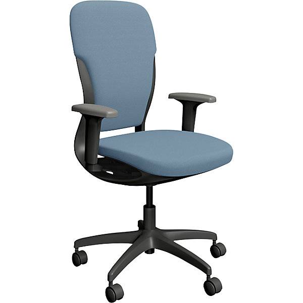 Bürostuhl MOTION Polsterrückenlehne dunkelgrau hellblau. TAKKT Industrial & Packaging GmbH 82900249-0