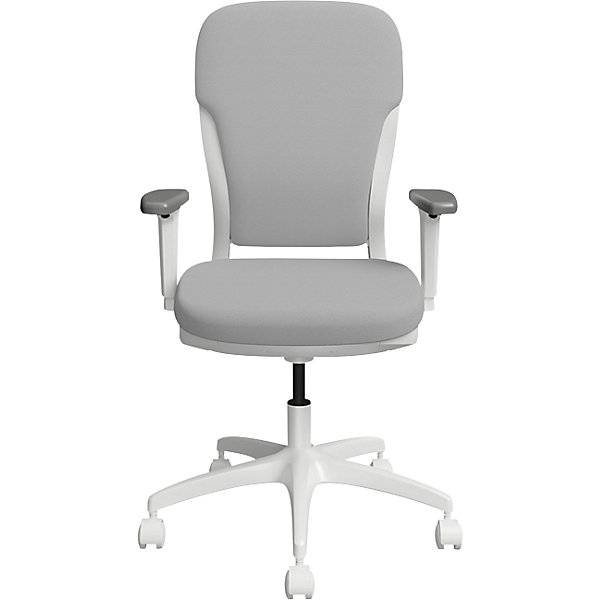 Bürostuhl MOTION Polsterrückenlehne weiß grau. TAKKT Industrial & Packaging GmbH 82900649-1