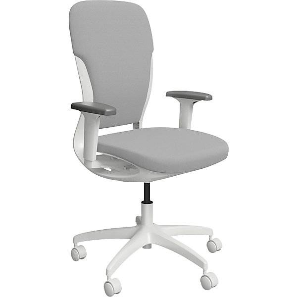 Bürostuhl MOTION Polsterrückenlehne weiß grau. TAKKT Industrial & Packaging GmbH 82900649