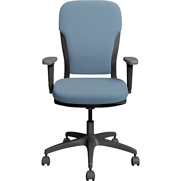 Bürostuhl MOTION Polsterrückenlehne dunkelgrau hellblau. TAKKT Industrial & Packaging GmbH 82900249-2