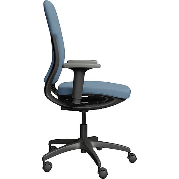 Bürostuhl MOTION Polsterrückenlehne dunkelgrau hellblau. TAKKT Industrial & Packaging GmbH 82900249-3