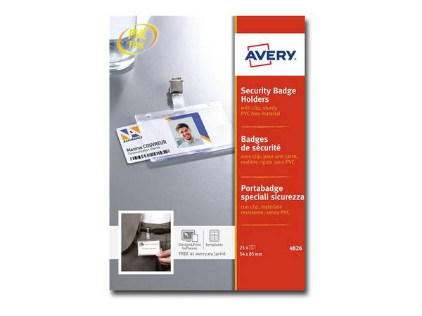 AVERY ZWECKFORM - Avery - Kartenhalter - für 85 x 54 mm - Clip - durchsichtig (Packung mit 25)