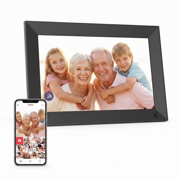 UNIVERSUM DBR 400 - Digitaler Bilderrahmen 10,1 Zoll (25,7cm) WLAN – Frameo App, IPS Touchscreen, 32GB Speicher