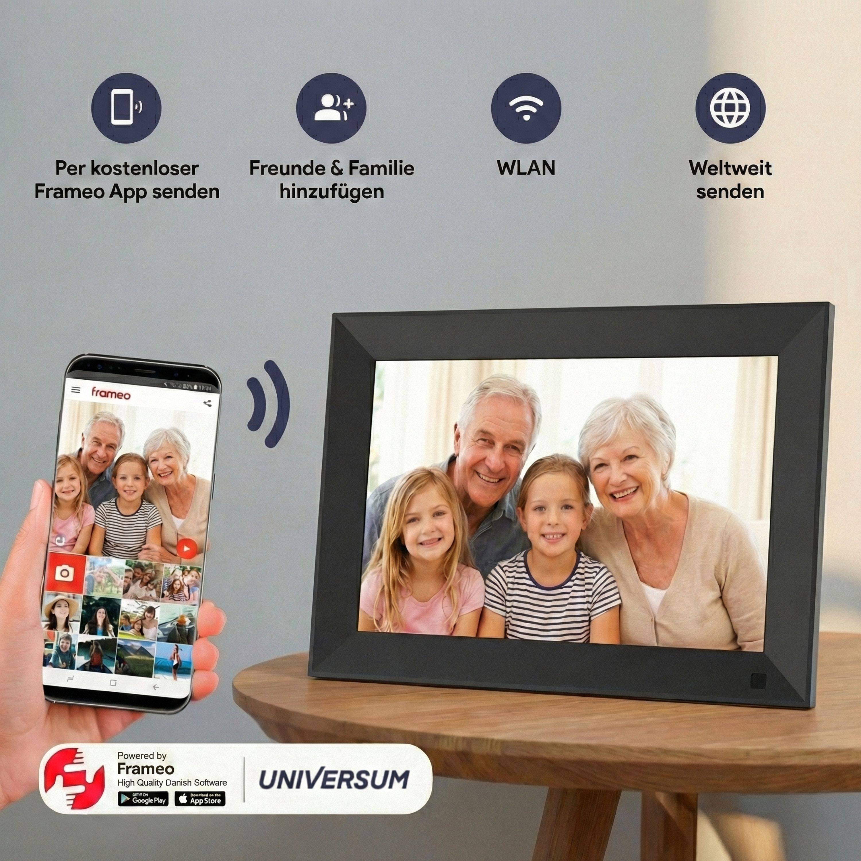 UNIVERSUM DBR 400 - Digitaler Bilderrahmen 10,1 Zoll (25,7cm) WLAN – Frameo App, IPS Touchscreen, 32GB Speicher-2