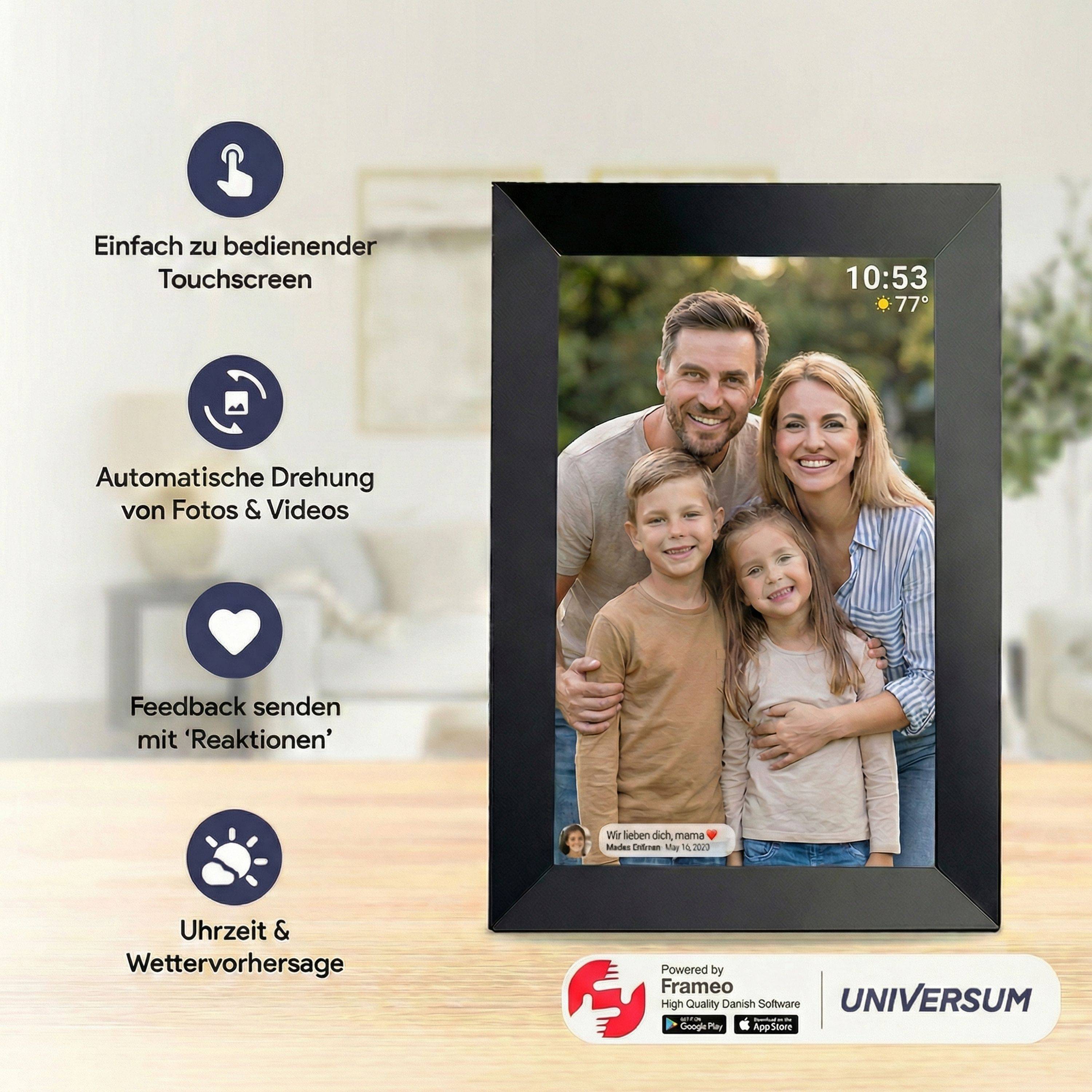 UNIVERSUM DBR 400 - Digitaler Bilderrahmen 10,1 Zoll (25,7cm) WLAN – Frameo App, IPS Touchscreen, 32GB Speicher-3