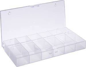 5x Hüfner Dübel Sortimentskasten (L x B x H) 194 x 31 x 101 mm Anzahl Fächer: 12 feste Unterteilung transparent-0