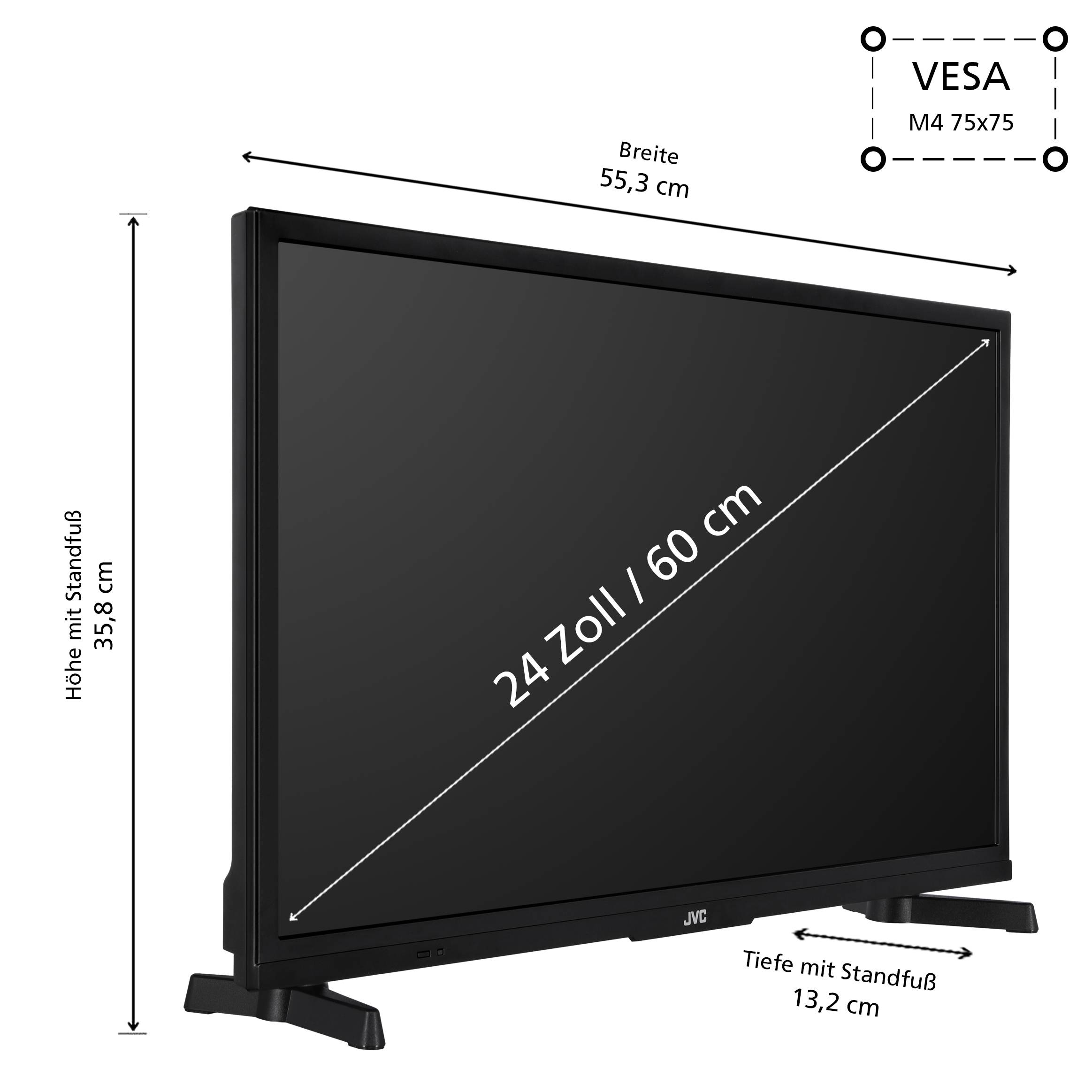 JVC LT-24VAH3455 Fernseher 24 Zoll Android Smart TV HD-Ready, HDR TV mit Triple-Tuner, LED TV (2026)-2