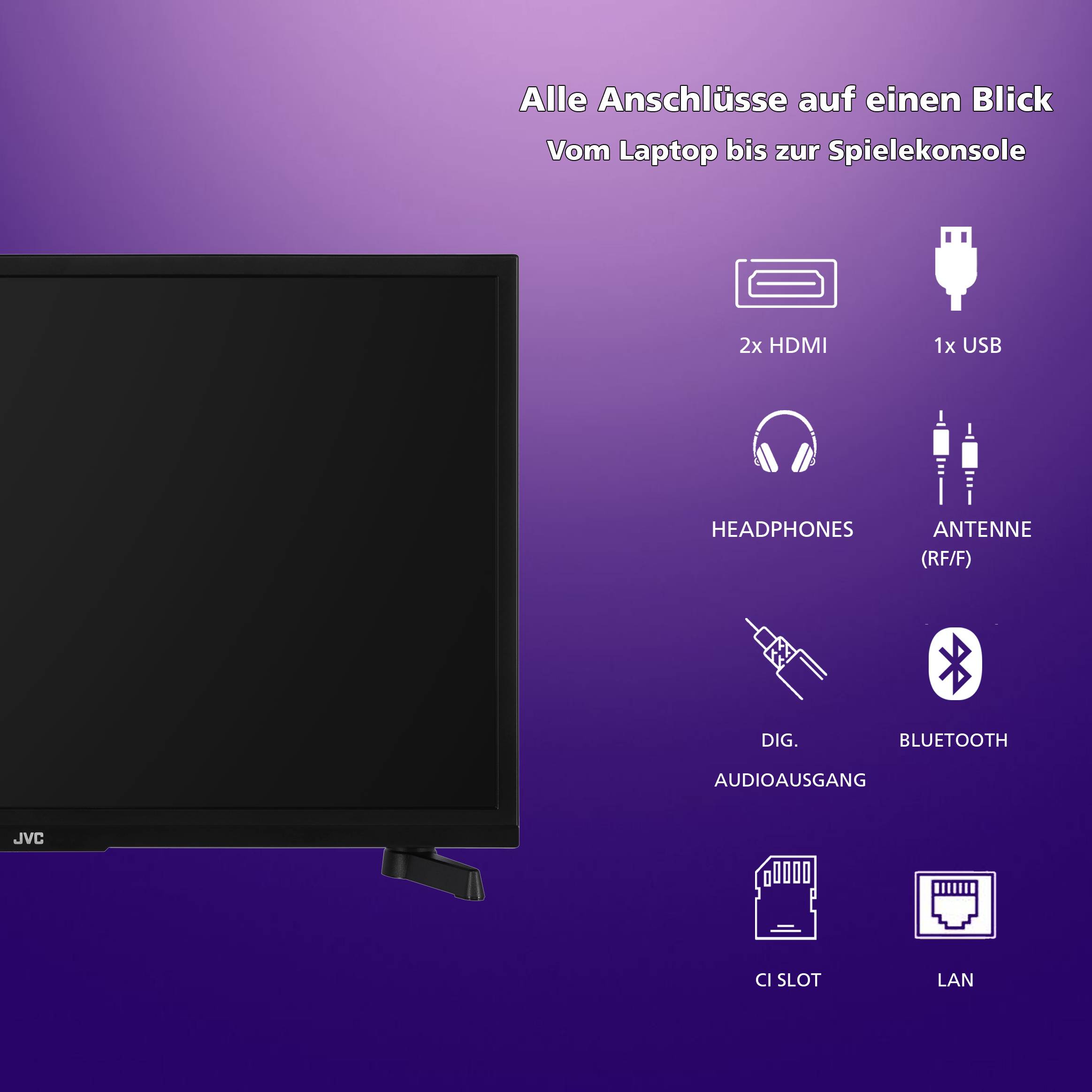JVC LT-24VAH3455 Fernseher 24 Zoll Android Smart TV HD-Ready, HDR TV mit Triple-Tuner, LED TV (2026)-3