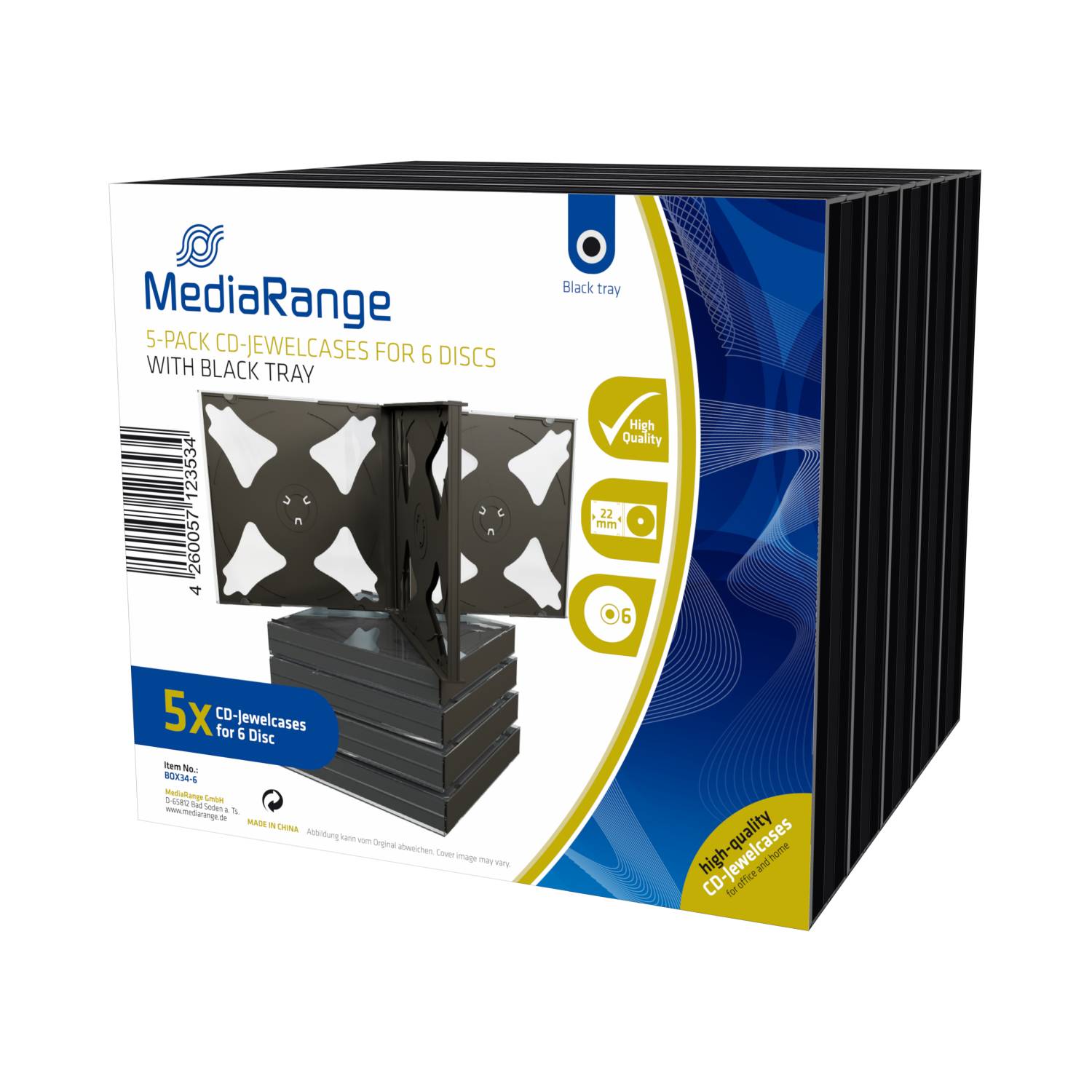 MEDIARANGE Retail pack 6er CD-Jewelcase - Behälter CD-Aufbewahrung - Kapazität:-0