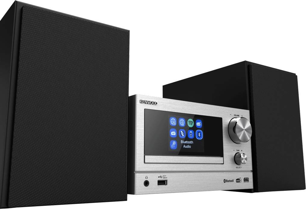 Kenwood Electronics Kenwood M-7000S, Home-Audio-Minisystem, Silber, 1 Disks, 30 W, 2-Wege, 6 Ohm-2