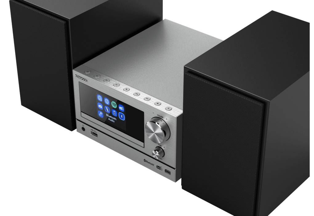 Kenwood Electronics Kenwood M-7000S, Home-Audio-Minisystem, Silber, 1 Disks, 30 W, 2-Wege, 6 Ohm-4