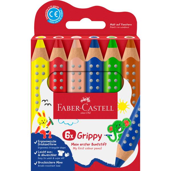 Buntstift Grippy sort 6St