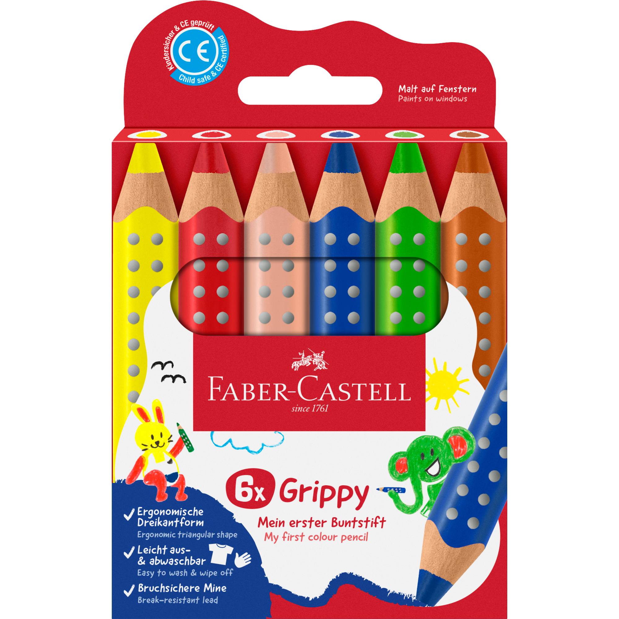 Buntstift Grippy sort 6St-0