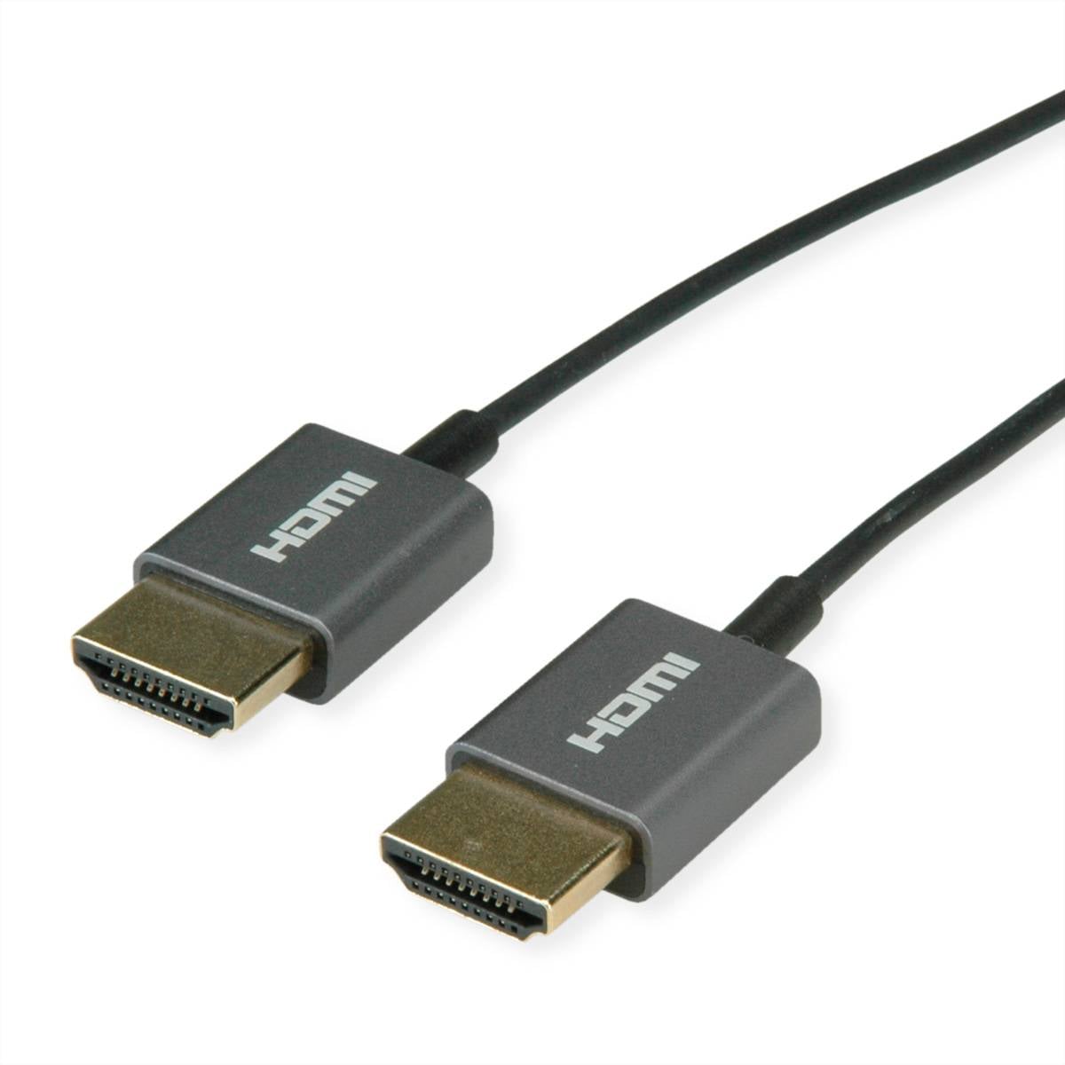 ROLINE 4K HDMI Ultra HD Kabel mit Ethernet, ST/ST, ultra-slim, koaxial, schwarz, 2 m-0