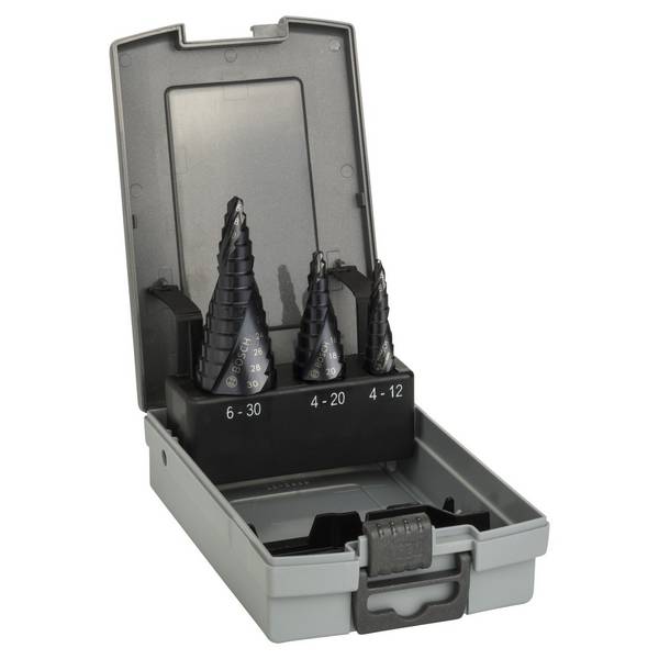 Bosch Stufenbohrer HSS-AlTiN-Set, 3tlg., 4 - 12 mm, 4 - 20 mm, 6 - 30 mm - 2608588069