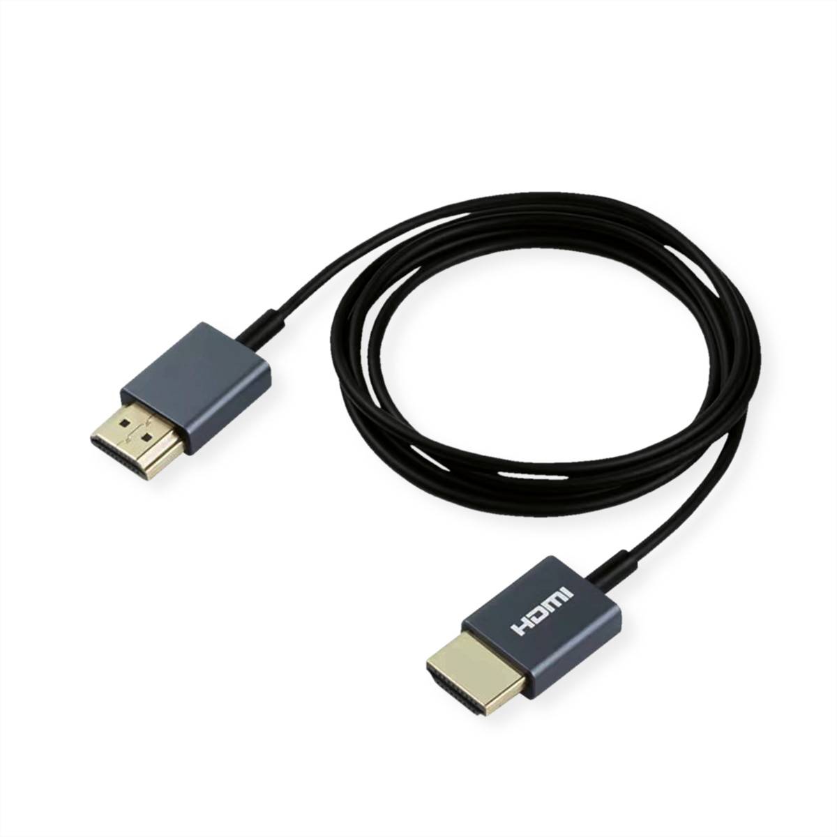 ROLINE 4K HDMI Ultra HD Kabel mit Ethernet, ST/ST, ultra-slim, koaxial, schwarz, 2 m-2