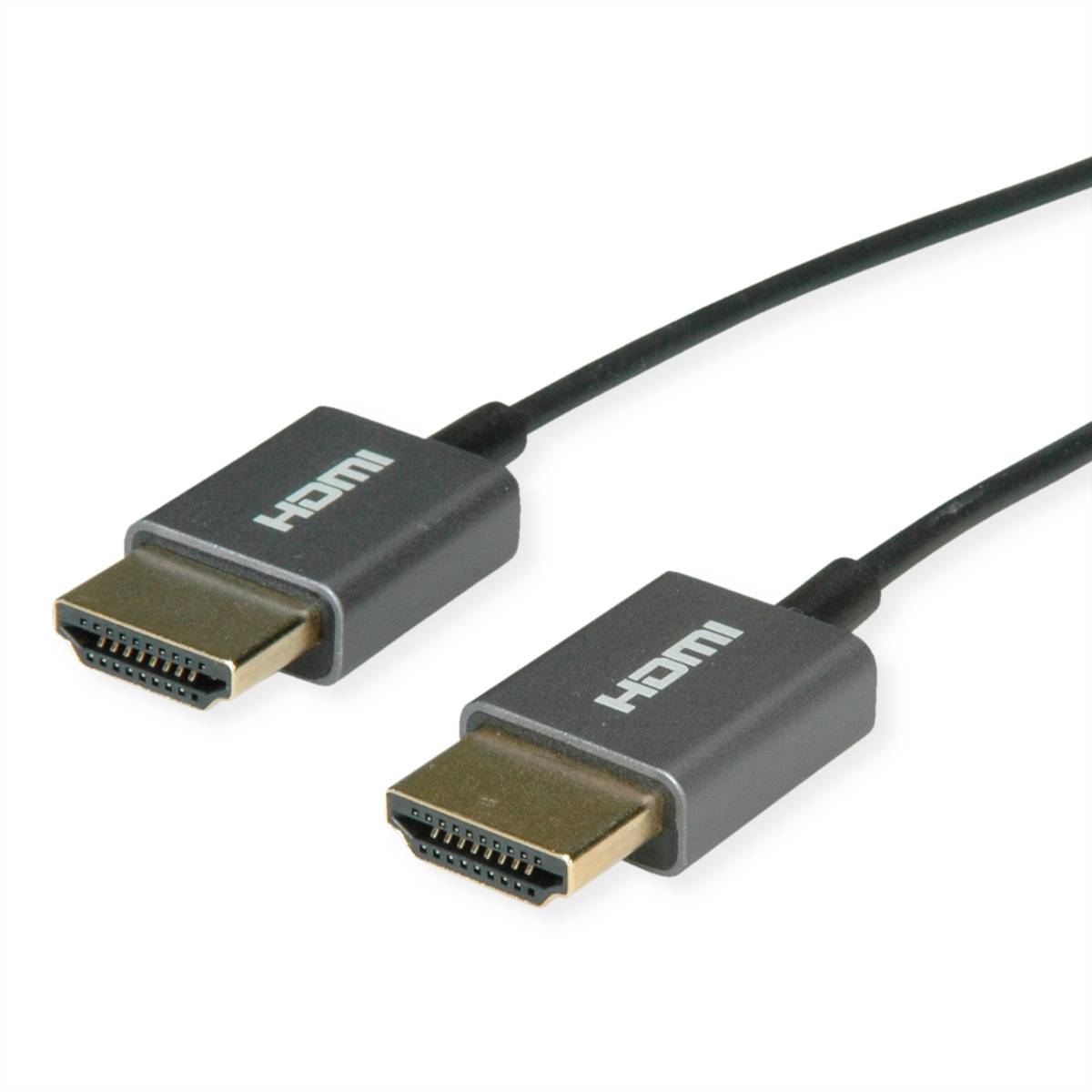 ROLINE 4K HDMI Ultra HD Kabel mit Ethernet, ST/ST, ultra-slim, koaxial, schwarz, 2 m-3