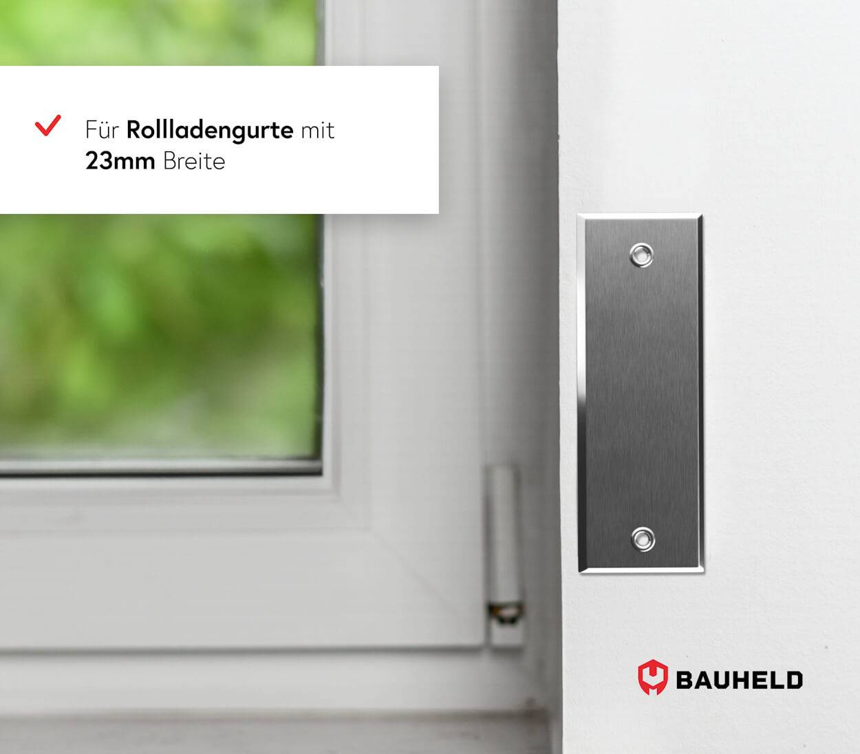 BAUHELD Metall Gurtwickler Abdeckplatte 185mm Geschlossen Verchromt-4