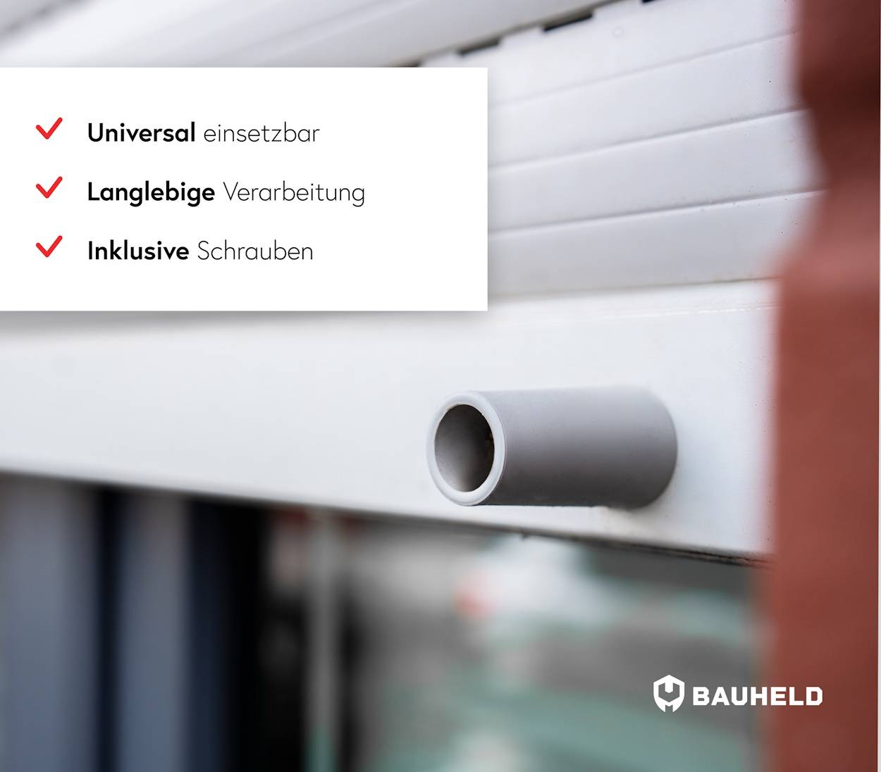 BAUHELD Rollladenstopper 40mm Hellgrau Offen 8 Stück-1