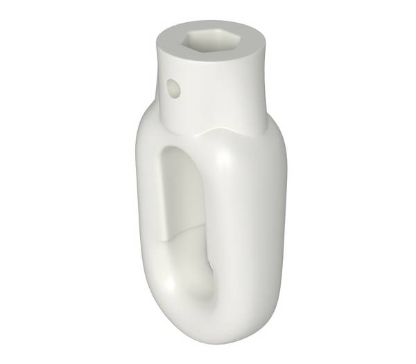 BAUHELD Markisenöse Oval 10 mm Ral 9016 für Fleischerhaken