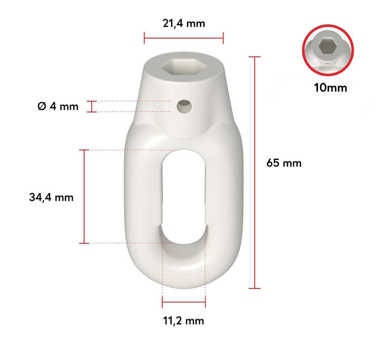 BAUHELD Markisenöse Oval 10 mm Ral 9016 für Fleischerhaken-1