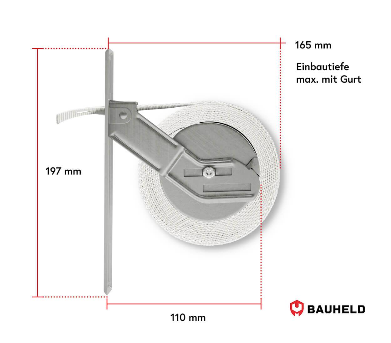 BAUHELD Rollladen Gurtwickler Unterputz 160mm Maxi Mit Abdeckplatte-1