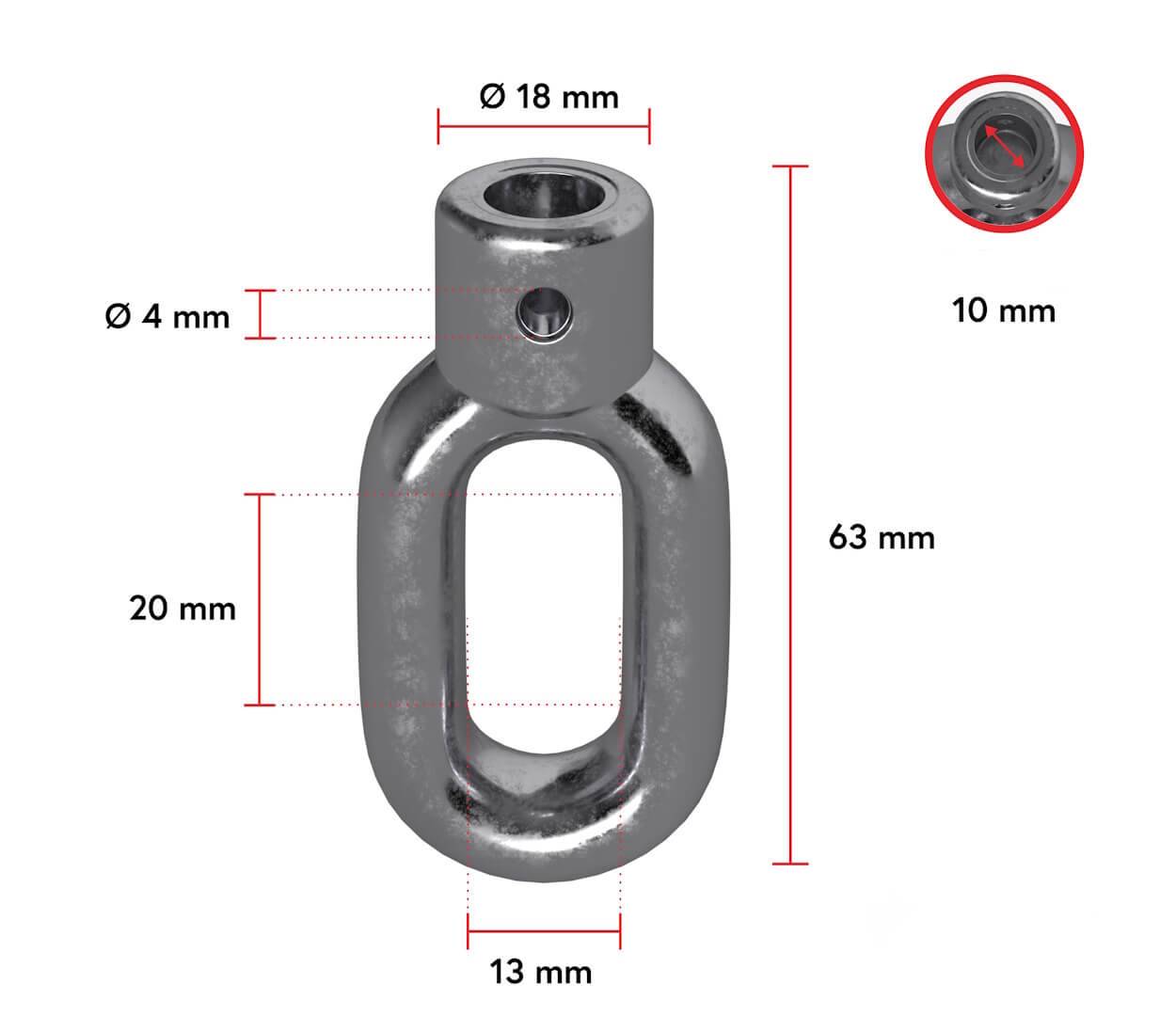 BAUHELD Markisenöse Zink 10 mm für Fleischerhaken-3