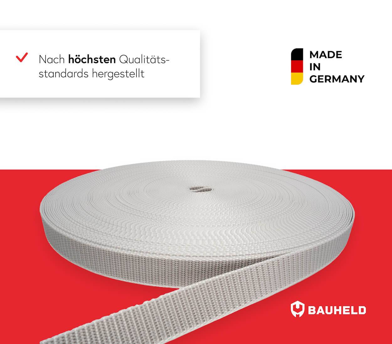 BAUHELD 50m Rollladengurt 14mm Grau-3