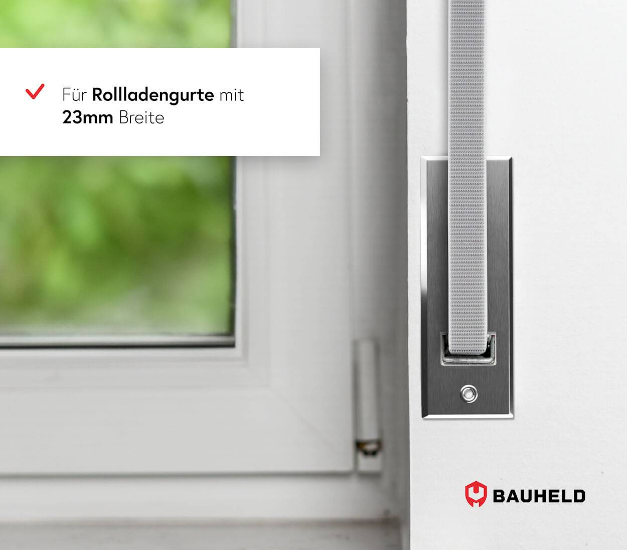 BAUHELD Metall Gurtwickler Abdeckplatte 185mm Offen Verchromt-4