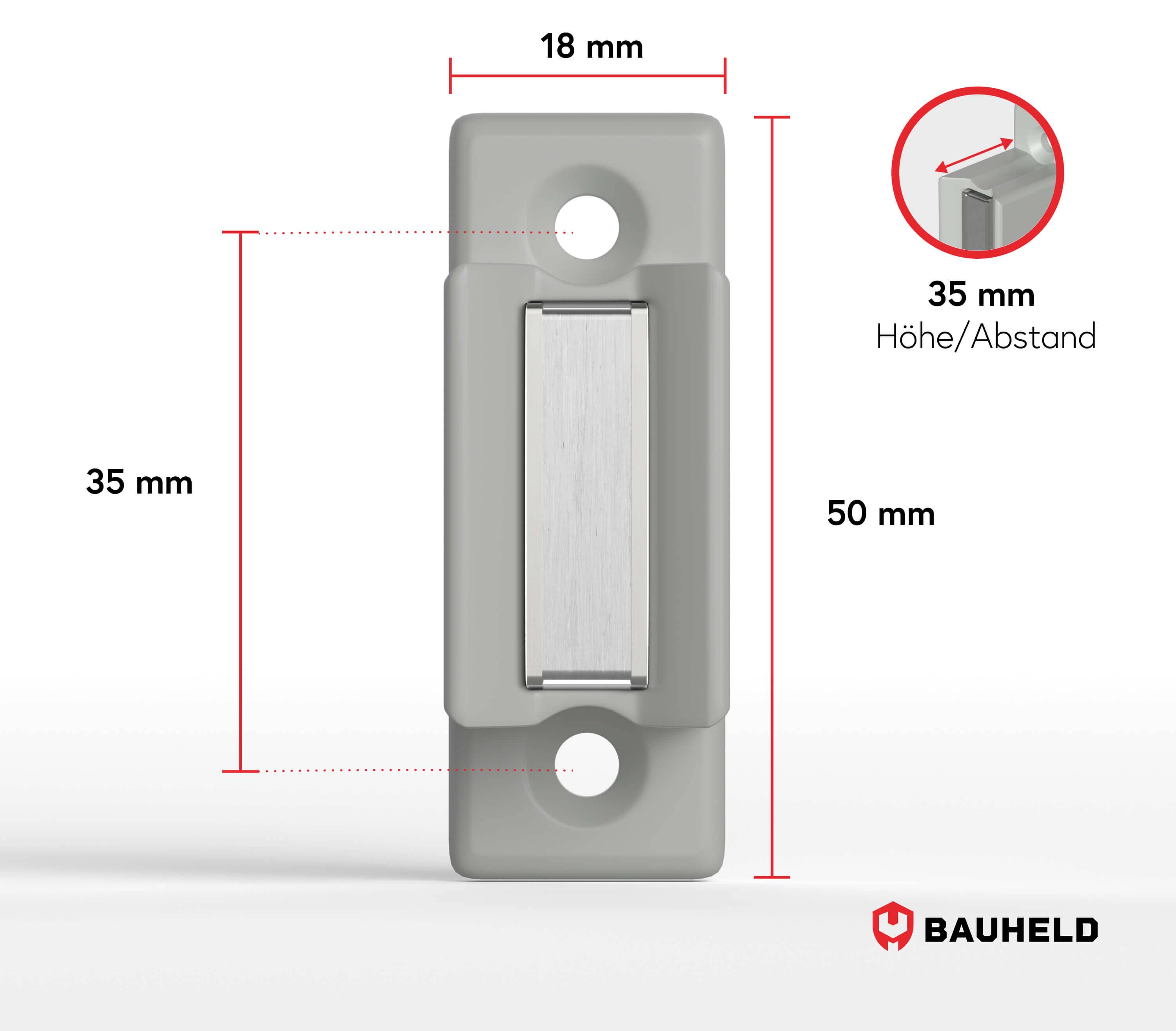 BAUHELD Rollladen Kurbelhalter Magnetisch 35mm Grau-4