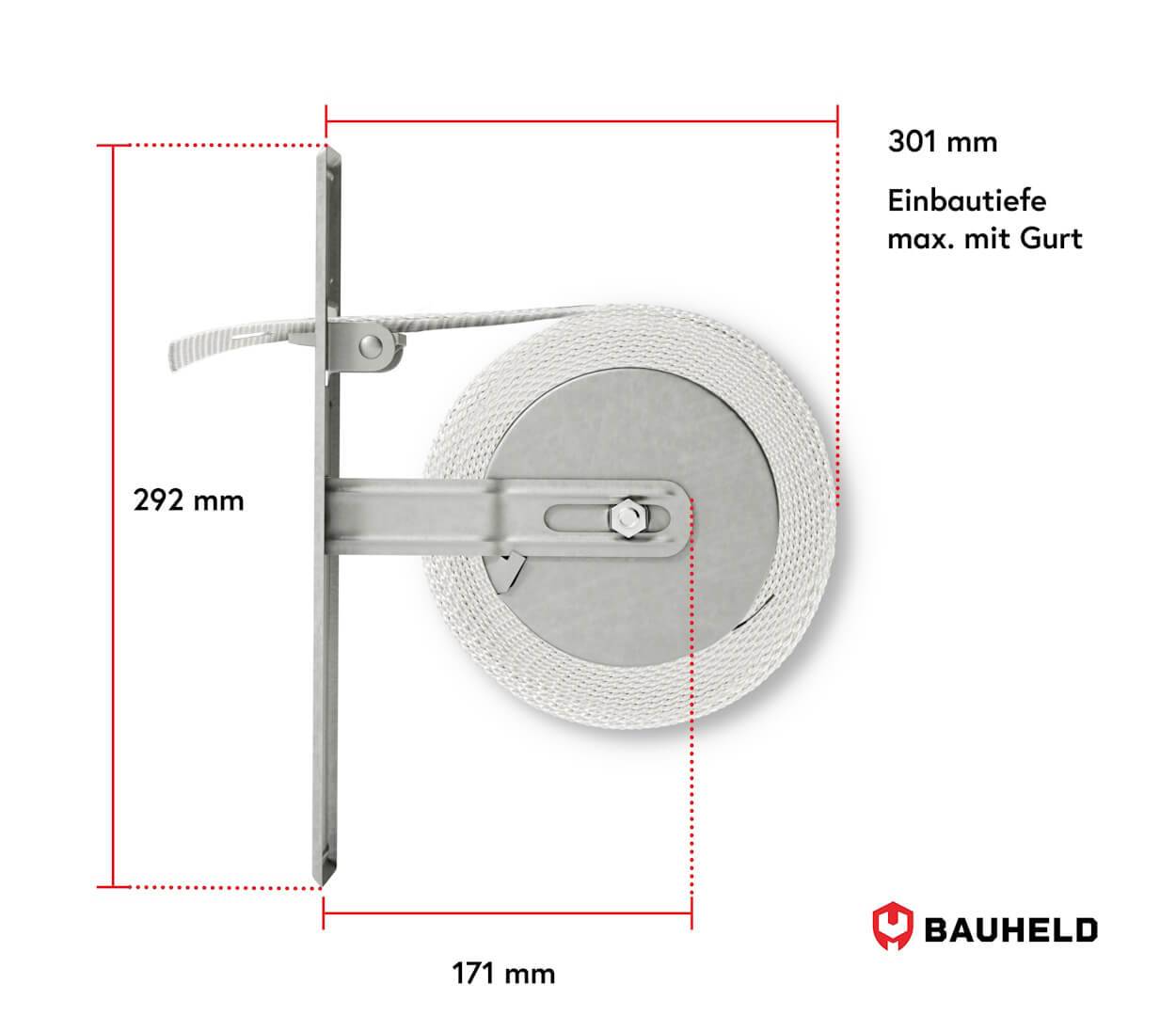 BAUHELD Rollladen Gurtwickler Unterputz 260mm Maxi Mit Abdeckplatte-2