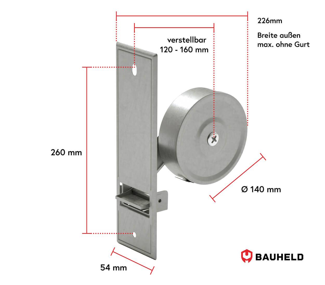 BAUHELD Rollladen Gurtführung 14mm Rolle Braun 5 Stück-2