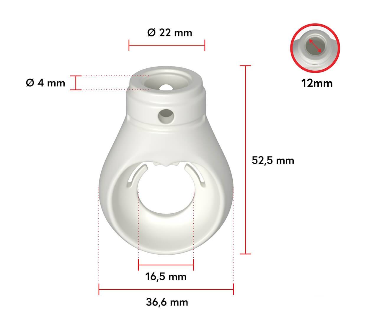 BAUHELD Markisenöse Rund 12 mm Ral 9016 für Kugelhaken-3