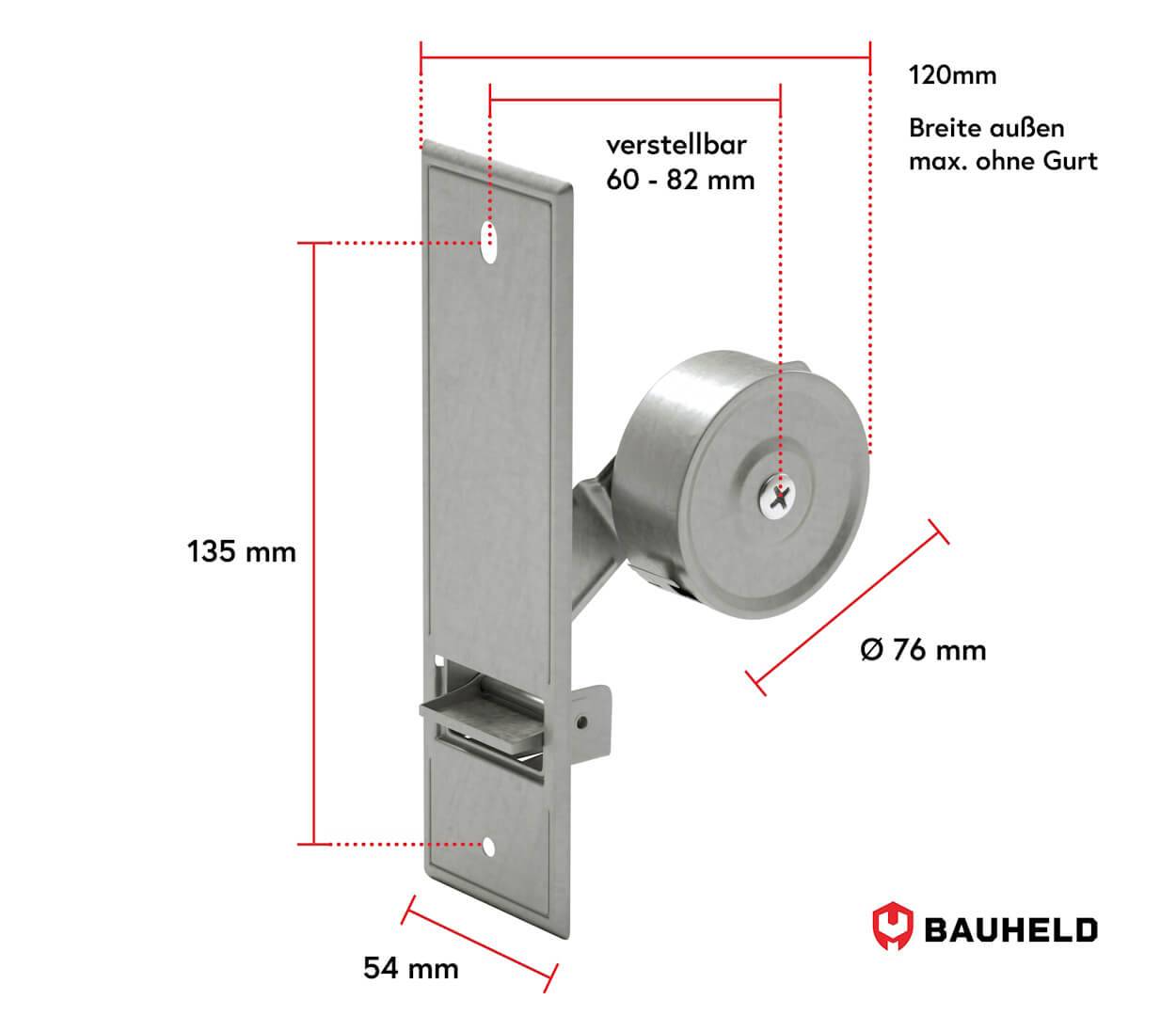 BAUHELD Rollladen Gurtwickler Unterputz 135mm Maxi Ohne Abdeckplatte-3