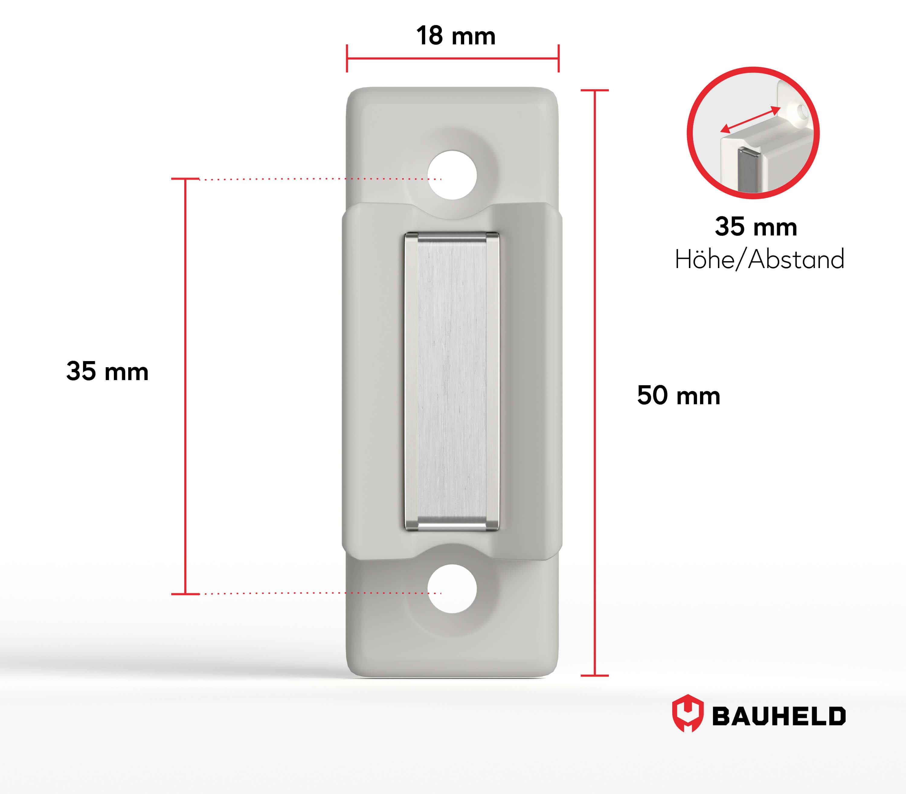 BAUHELD Rollladen Kurbelhalter Magnetisch 35mm Weiß-4