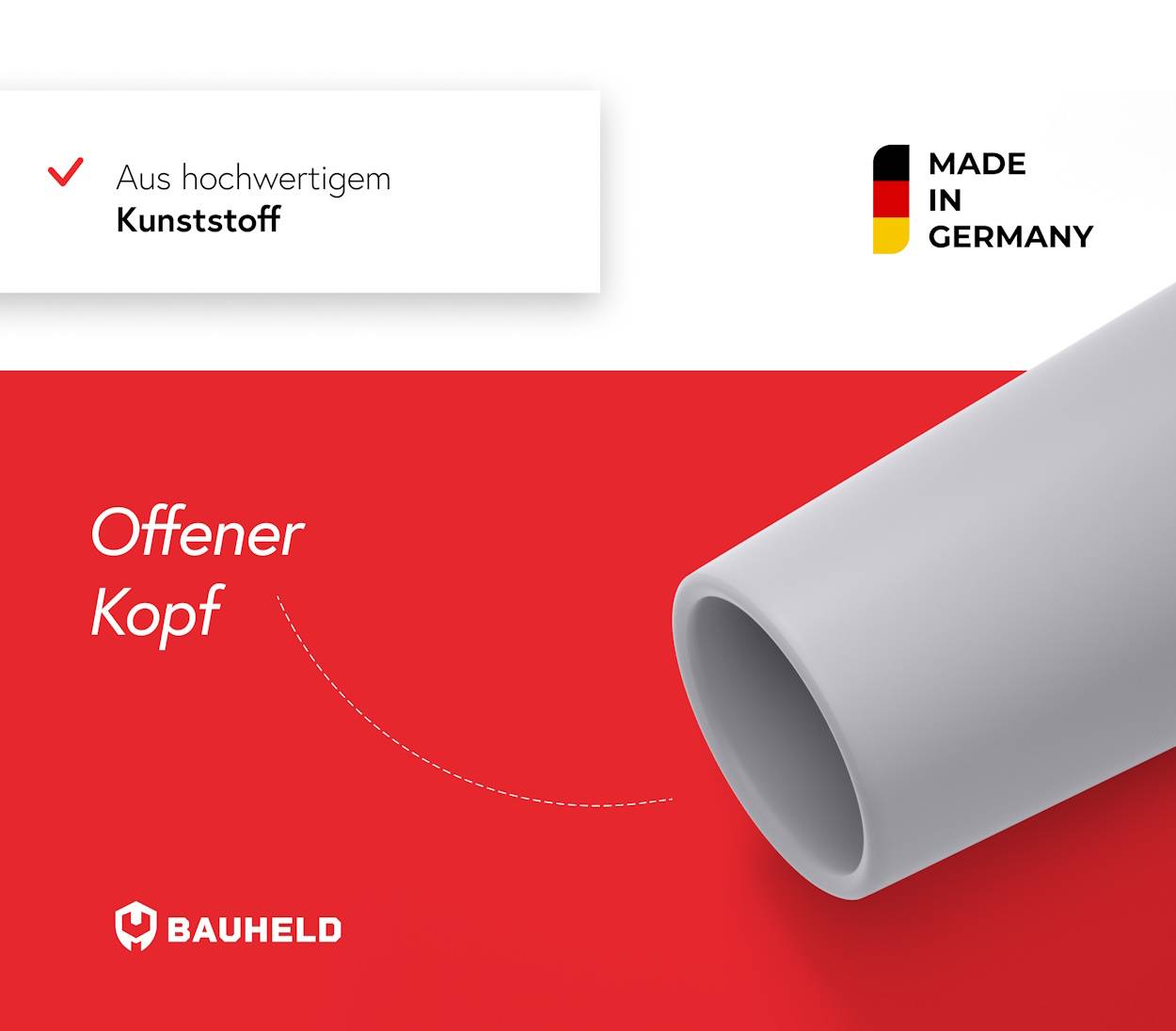 BAUHELD Rollladenstopper 40mm Hellgrau Offen 8 Stück-3