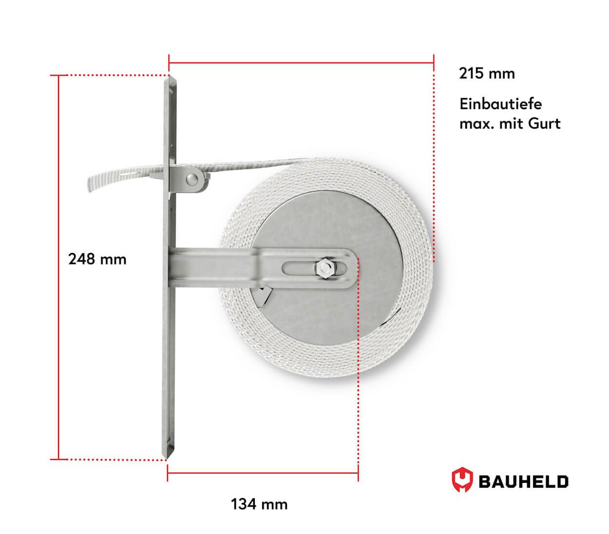 BAUHELD Rollladen Gurtwickler Unterputz 215mm Maxi Mit Abdeckplatte-4