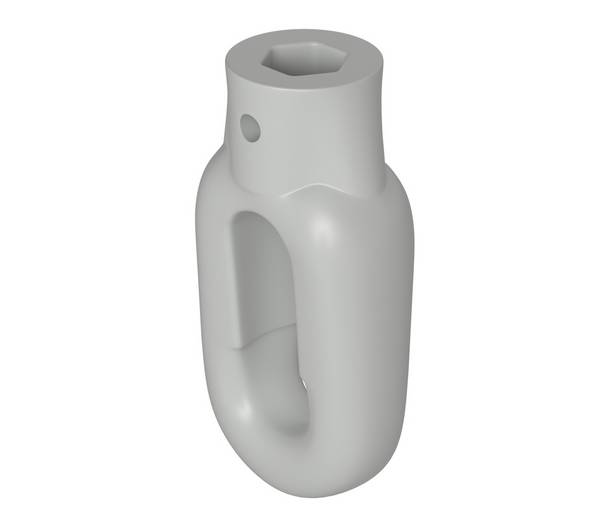 BAUHELD Markisenöse Oval 10 mm Ral 7035 für Fleischerhaken