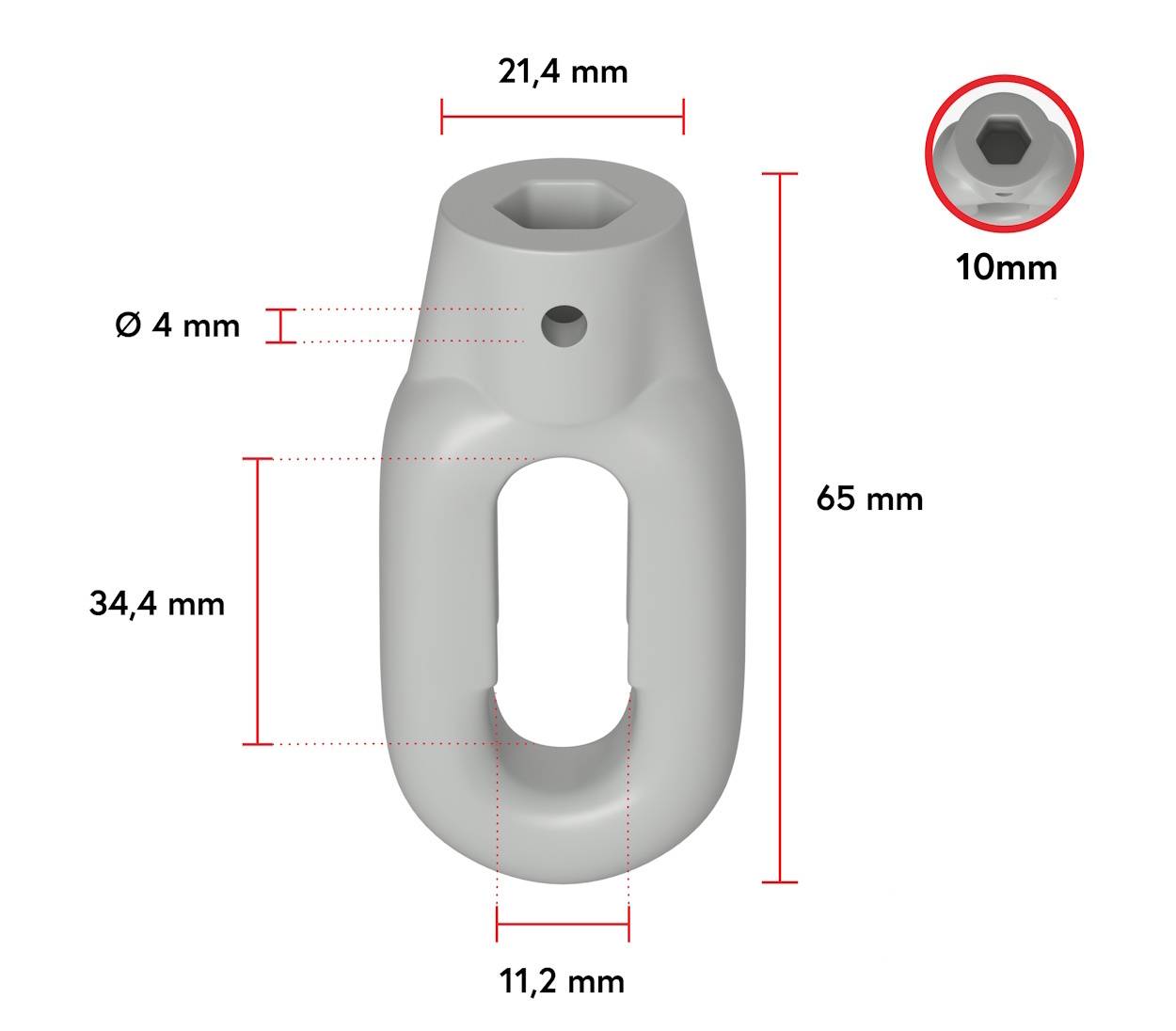 BAUHELD Markisenöse Oval 10 mm Ral 7035 für Fleischerhaken-3