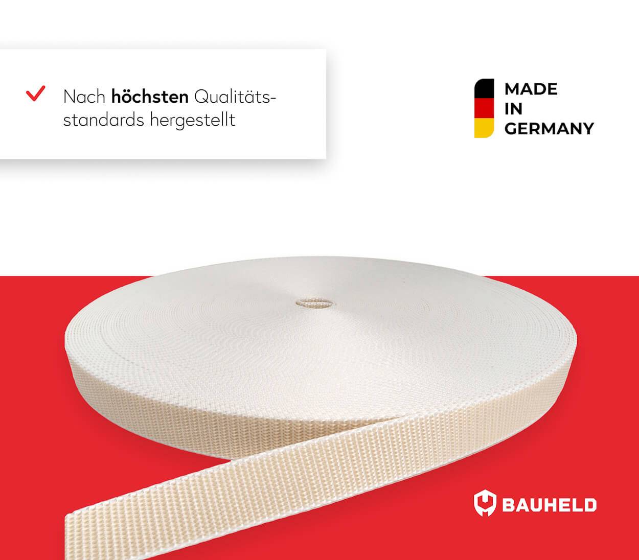 BAUHELD 50m Rollladengurt 20mm Beige-4