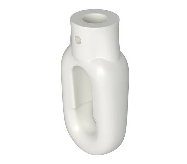BAUHELD Markisenöse Oval 12 mm Ral 9016 für Fleischerhaken