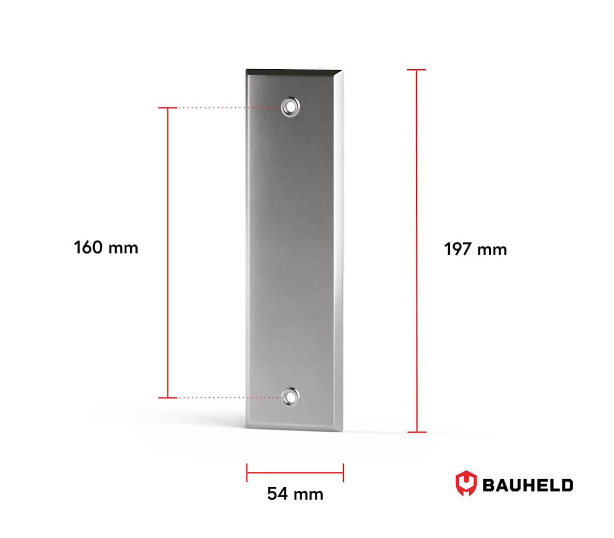 BAUHELD Metall Gurtwickler Abdeckplatte 160mm Geschlossen Verchromt-4