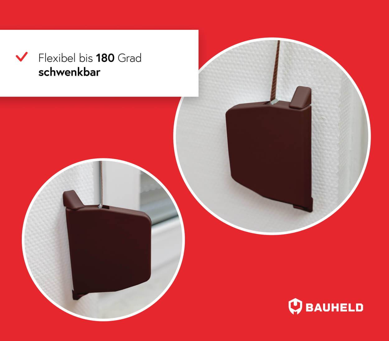 BAUHELD Rollladen Gurtwickler Aufputz 14mm Mini mit Einfädelautomatik Braun-3