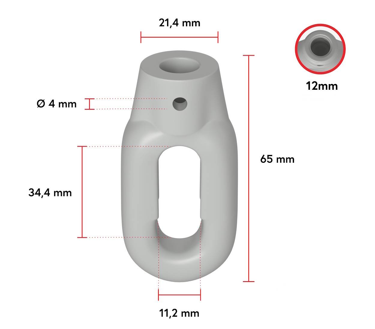 BAUHELD Markisenöse Oval 12 mm Ral 7035 für Fleischerhaken-3