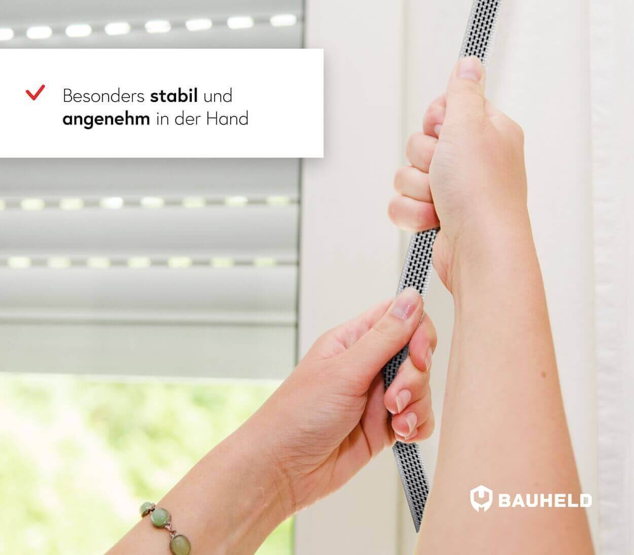 BAUHELD 50m Rollladengurt 14mm Schwarz Weiß-2