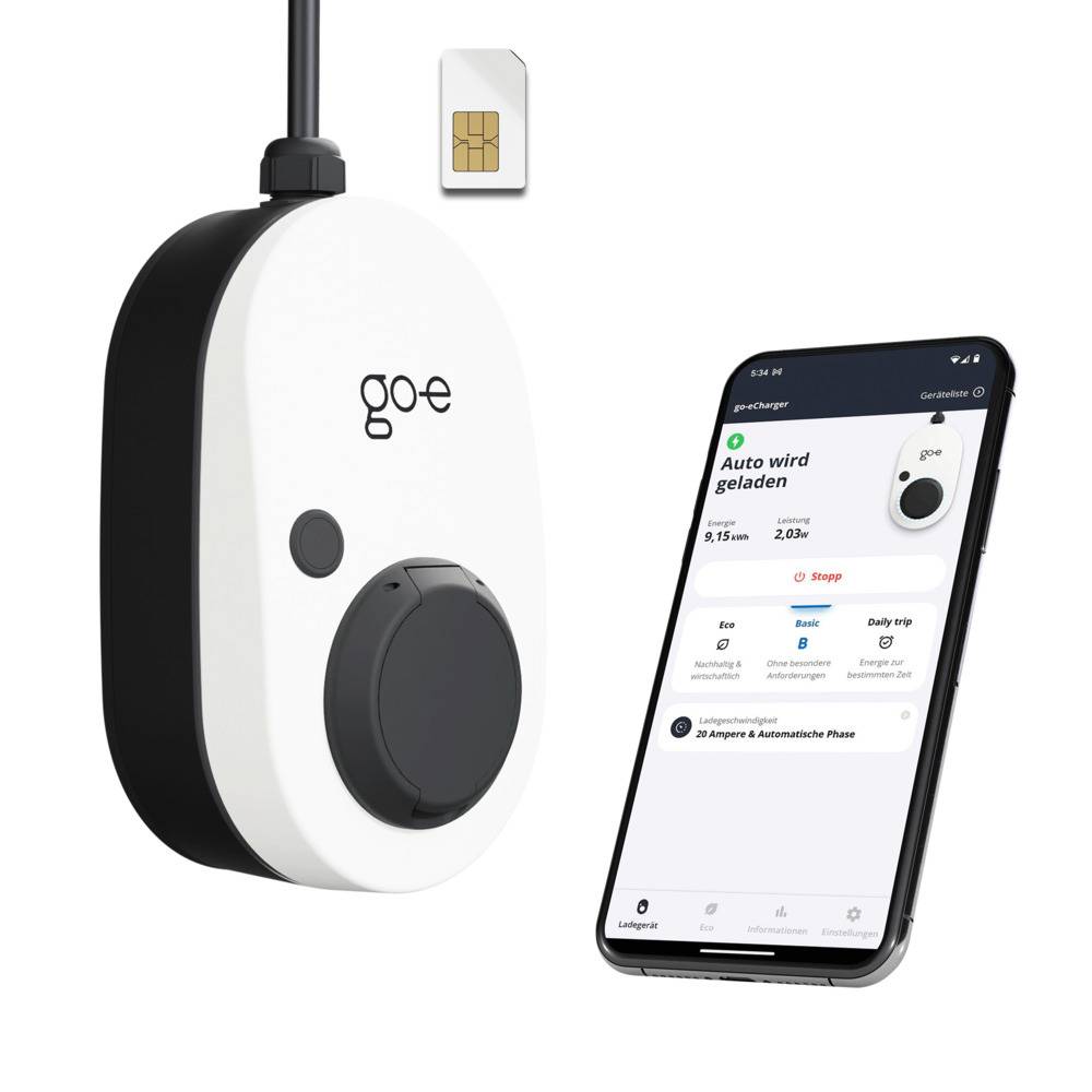 go-e Wallbox Gemini 2.0 11kW Ladebox mit 1,8 Meter Kabel und eSIM-1