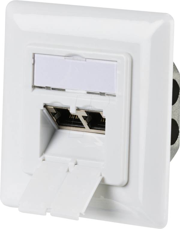 M-CAB Netzwerkdose CAT6a Unterputz 2-fach RJ45 - Netzwerk - Netzwerk