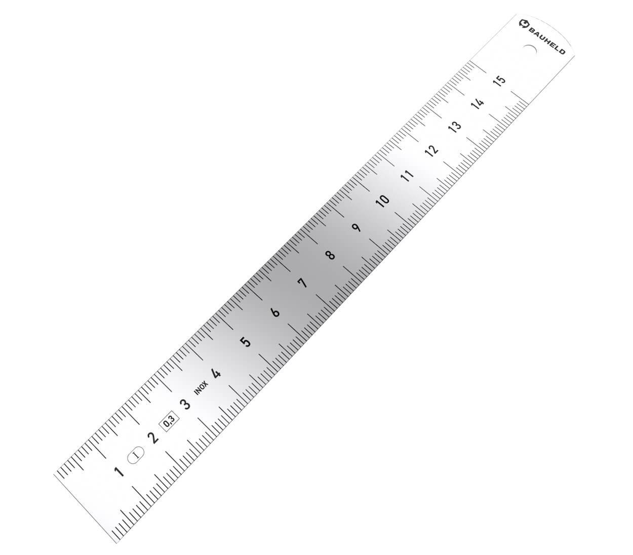 BAUHELD Stahllineal 150 mm Edelstahl Genauigkeitsklasse Eg 1-0